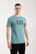 Erkek Minimal Grafik Detaylı Rahat T-Shirt - Yeşil