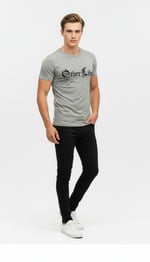 Erkek Modern Baskılı Günlük T-Shirt