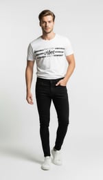 Erkek Slogan Baskılı Modern Günlük T-Shirt