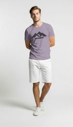 Erkek Urban Geometry Baskılı Slim Fit Günlük Tişört