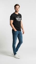 Erkek Urban Yazı Baskılı Slim Fit Günlük T-Shirt
