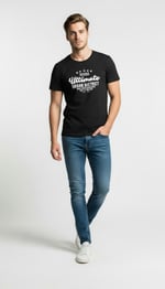 Erkek Urban Yazı Baskılı Slim Fit Günlük T-Shirt