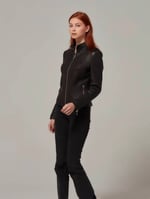Hakiki Deri Slim Fit Kadın Ceket – Dik Yaka, Fermuarlı Zamansız Tasarım