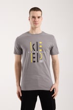 Keep Going Urban Baskılı Erkek Tişört – Sportif Günlük Stil - Gri