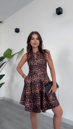 Leopar Desenli Fermuarlı Elbise - Şıklığın Yeni Tanımı - Leopar