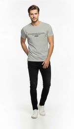 Minimal Yazı Baskılı Erkek Günlük T-Shirt Urban Stil