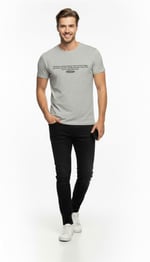 Minimal Yazı Baskılı Erkek Günlük T-Shirt Urban Stil