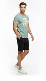 Palm Beach California Baskılı Erkek Günlük T-Shirt Spor Stil