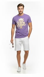 Palm Beach California Baskılı Erkek Günlük T-Shirt Spor Stil