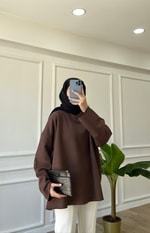 Acı Kahve Basic Bisiklet Yaka Sweatshirt