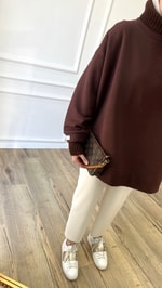 Acı Kahve - Fitilli Boğazlı Sweatshirt