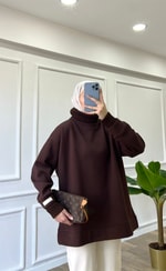 Acı Kahve - Fitilli Boğazlı Sweatshirt