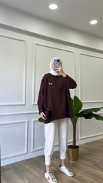 Acı Kahve İki İplik Emojili Sweatshirt