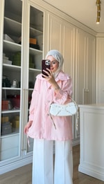 Aller Detaylı Tensel Ceket Pembe