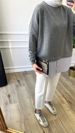 Antrasit Gömlek Detaylı Sweatshirt 