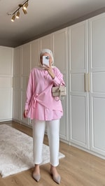 Bağlamalı Gömlek Pembe 