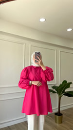 Balon Kol Gömlek - Pembe