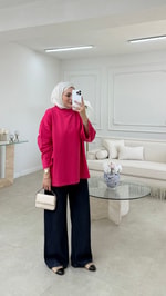 Basic Sweatshirt Pembe