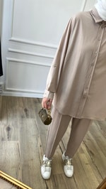 Bej - Asel Gömlek Takım