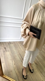 Bej - Saten Tunik