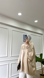 Bej - Saten Tunik