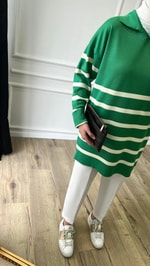 Benetton - Çizgili Merserize Tunik