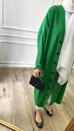 Benetton - Düğmeli Uzun Hırka 