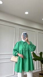 Benetton  - Fırfırlı Gofre Gömlek 