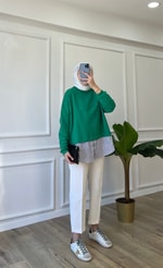 Benetton Gömlek Detaylı Sweatshirt 