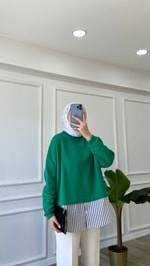 Benetton Gömlek Detaylı Sweatshirt 
