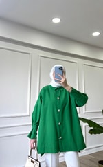 Benetton - Poplin Taş Detaylı Gömlek