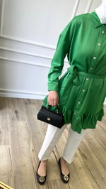 Benetton - Saten Kemerli Gömlek