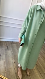 Benetton - Uzun Çizgili Gofre Gömlek