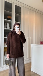 Buklet Triko Kazak Acı Kahve 