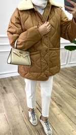 Camel Kürklü Kapitone Mont