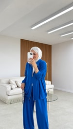 Çift Fermuarlı Oysh Takım Saks