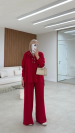 Çıtçıtlı Oysh Takım Kırmızı