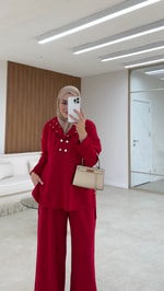 Çıtçıtlı Oysh Takım Kırmızı