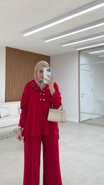 Çıtçıtlı Oysh Takım Kırmızı
