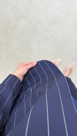 Çizgili Blazer Ceket Lacivert