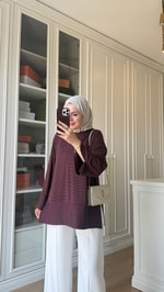 Çizgili Oysh Sweatshirt Bordo