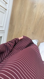 Çizgili Oysh Sweatshirt Bordo
