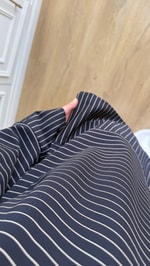 Çizgili Oysh Sweatshirt Lacivert 
