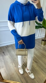 Çizgili Sweat - Mavi