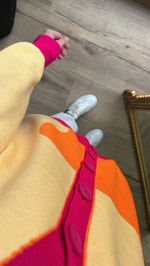 Dalga Geçişli Hırka - Turuncu/Pembe