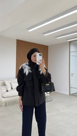 Dantelli Trenç Siyah