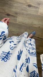 Desenli Kimono - Mavi