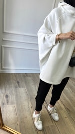 Ekru Yarasa Kollu Sweatshirt