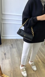 Fermuar Detaylı Sweatshirt - Siyah