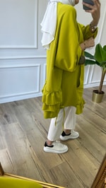 Fırfır Detaylı Sweatshirt - Yağ Yeşili